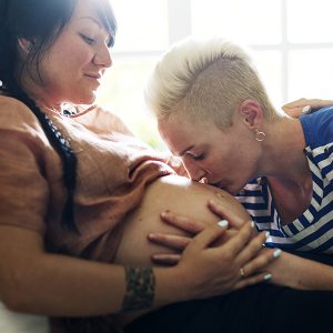 A pregnant lesbian woman