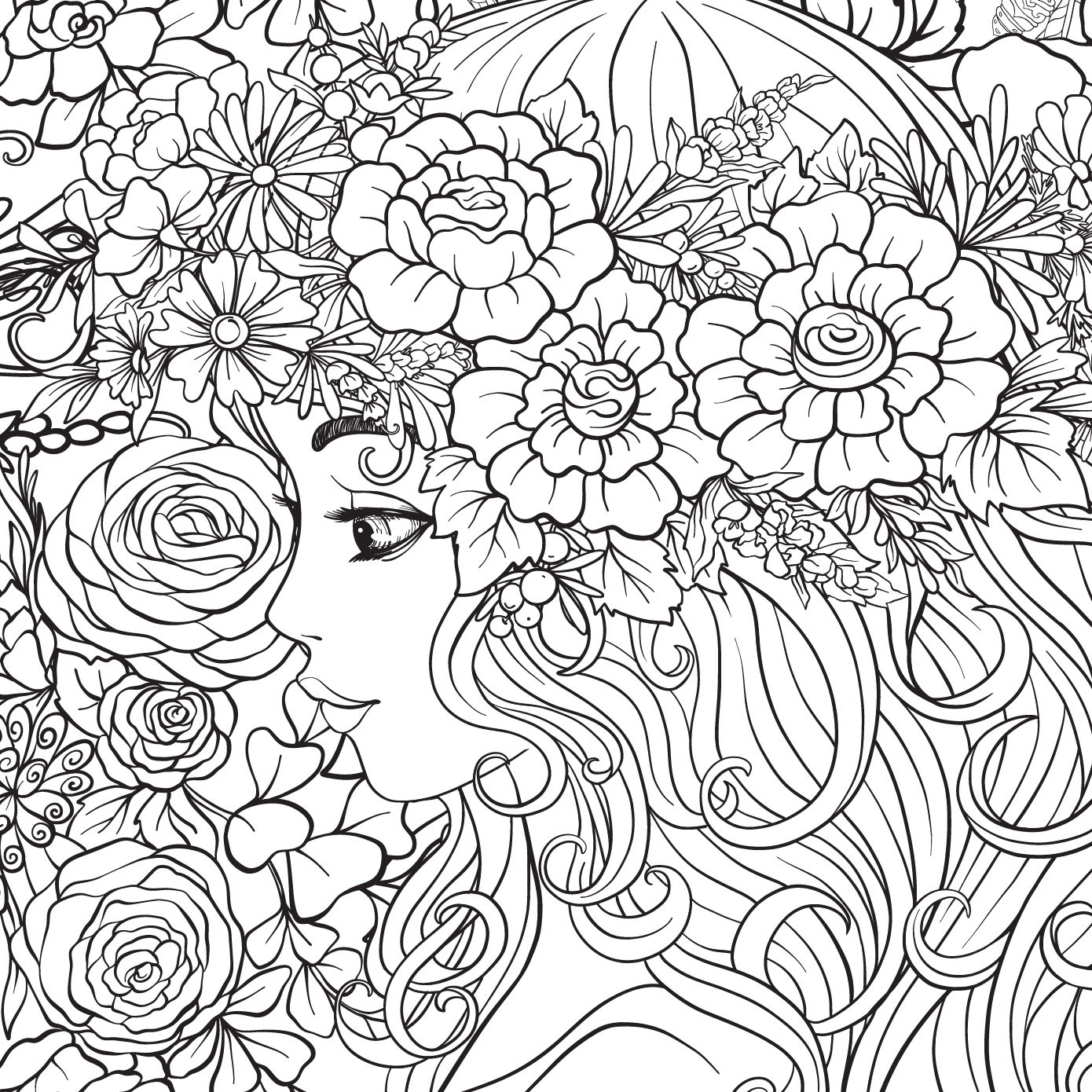 Flower Girl Coloring Page - Growing Up in Santa Cruz