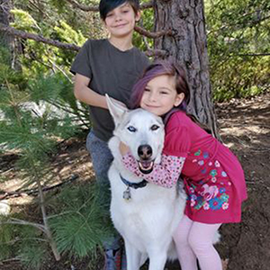 Fresh air with the kids and furbaby Nanook