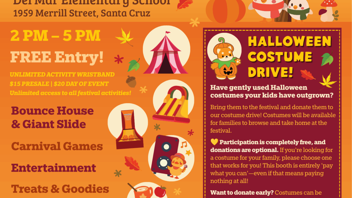 Del Mar Elementary Fall Festival, September 26, 2026, 2–5 p.m.